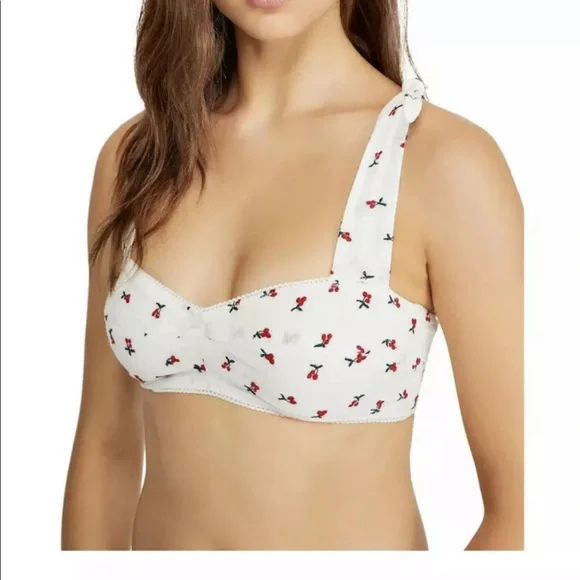 Free People Womens Britt White Wireless Bra - Picture 2 of 8